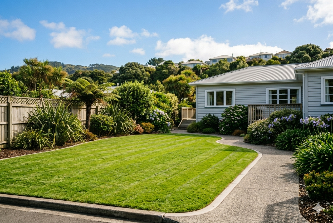 Tidy Wellington lawn completed job